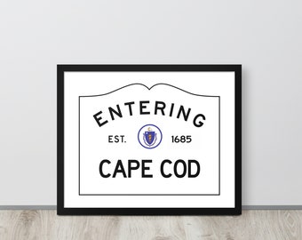 Cape Cod Wall Art Gift, Framed Cape Cod Art Gift, Entering Cape Cod Print Housewarming Gift, Cape Cod Wedding Gift for Newlyweds