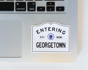 Entering Georgetown Massachusetts Town Sign Sticker