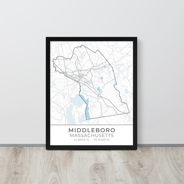 Middleboro Ma Map Art Etsy