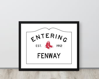 Fenway Park Wall Art Gift, Red Sox Fan Gift, Entering Fenway, Boston Baseball Fan Gift for Dad, Man Cave Decor, Framed Wall Art Office Decor