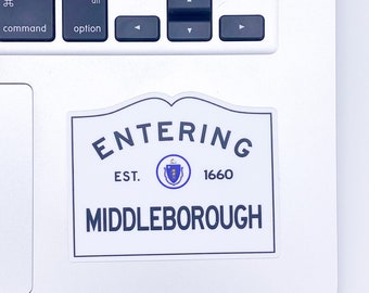 Entering Middleborough Massachusetts Town Sign Sticker