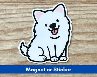 Samoyed Sticker Gift for Dog Lover, Magnet Gift for Dog Dad, Cute Gift for Dog Mom