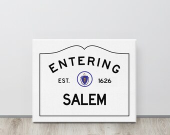 Salem Massachusetts Canvas Wall Art, Salem Gift, Witch City, Witch Wall Art, Witchy Gift for Witchy Woman, Witchy Vibes