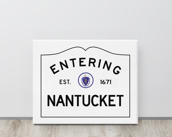 Nantucket Massachusetts Canvas Wall Art, Cape Cod Wedding Gift, Housewarming Gift for Newlyweds, Beach House Decor Gift for Friend