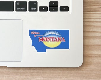 Montana State Sign Sticker, Big Sky Country Wedding Favor, Welcome Gift for Wedding Guests, Weatherproof Decal, Dishwasher Safe Vinyl