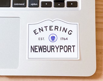 Newburyport Sticker, Entering Newburyport Sign, Massachusetts Gift,