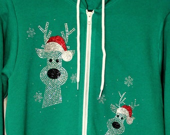 zip up christmas hoodie