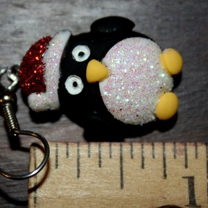 Urlaub Weihnachten Pinguin Ohrring Winter Glitzernd und Bling Geschenk Bild 4