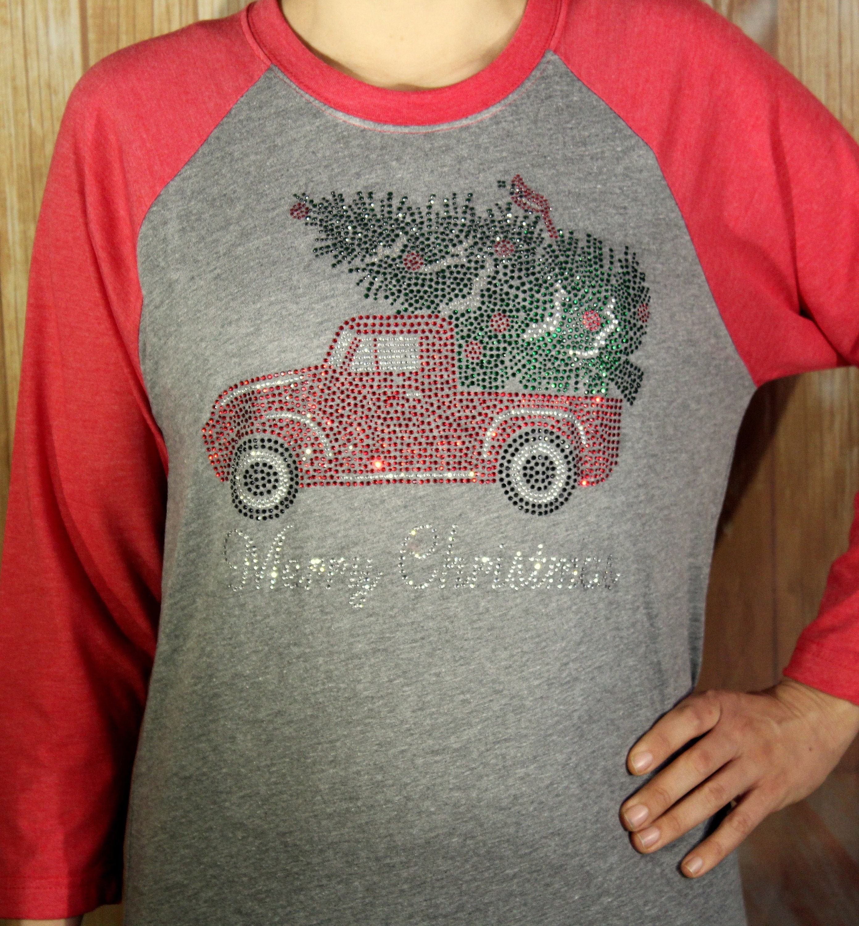 Red truck christmas shirt Clearance