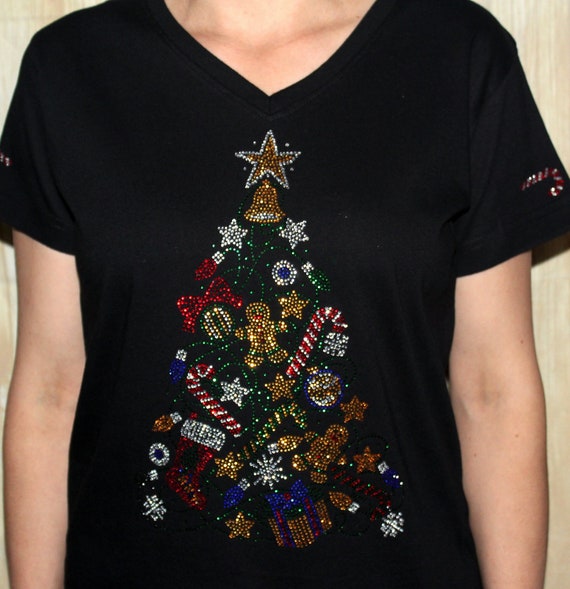 v neck christmas t shirt