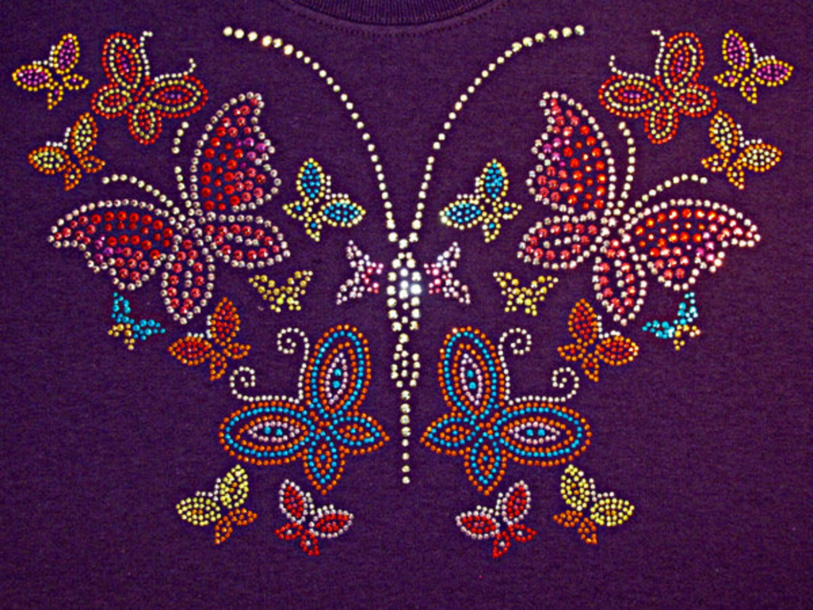 Rhinestone Butterfly of Butterflies Womens VNeck or Unisex Etsy