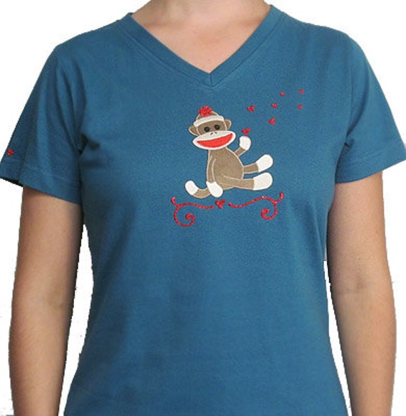 Sock Monkey Shirt cute women's shirts cute sock monkey Etsy