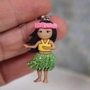 Hawaiian Girls Hula Girl Hawaii Earrings Vacation Fun Aloha Glittered and Bling image 4