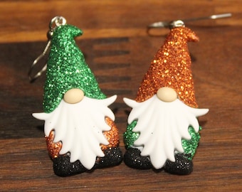 Thanksgiving Fall Autumn Gnome Gnomes Dwarf Elves Earrings Glittered and Bling