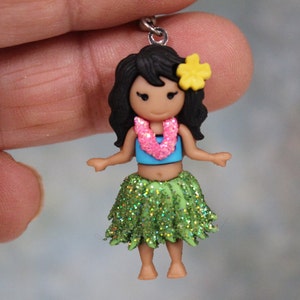 Hawaiian Girls Hula Girl Hawaii Earrings Vacation Fun Aloha Glittered and Bling image 1