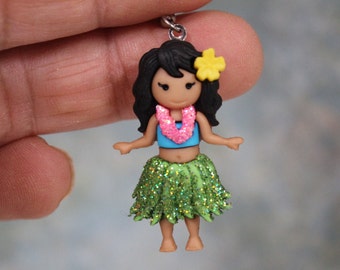 Hawaiian Girls Hula Girl Hawaii Earrings Vacation Fun Aloha Glittered and Bling