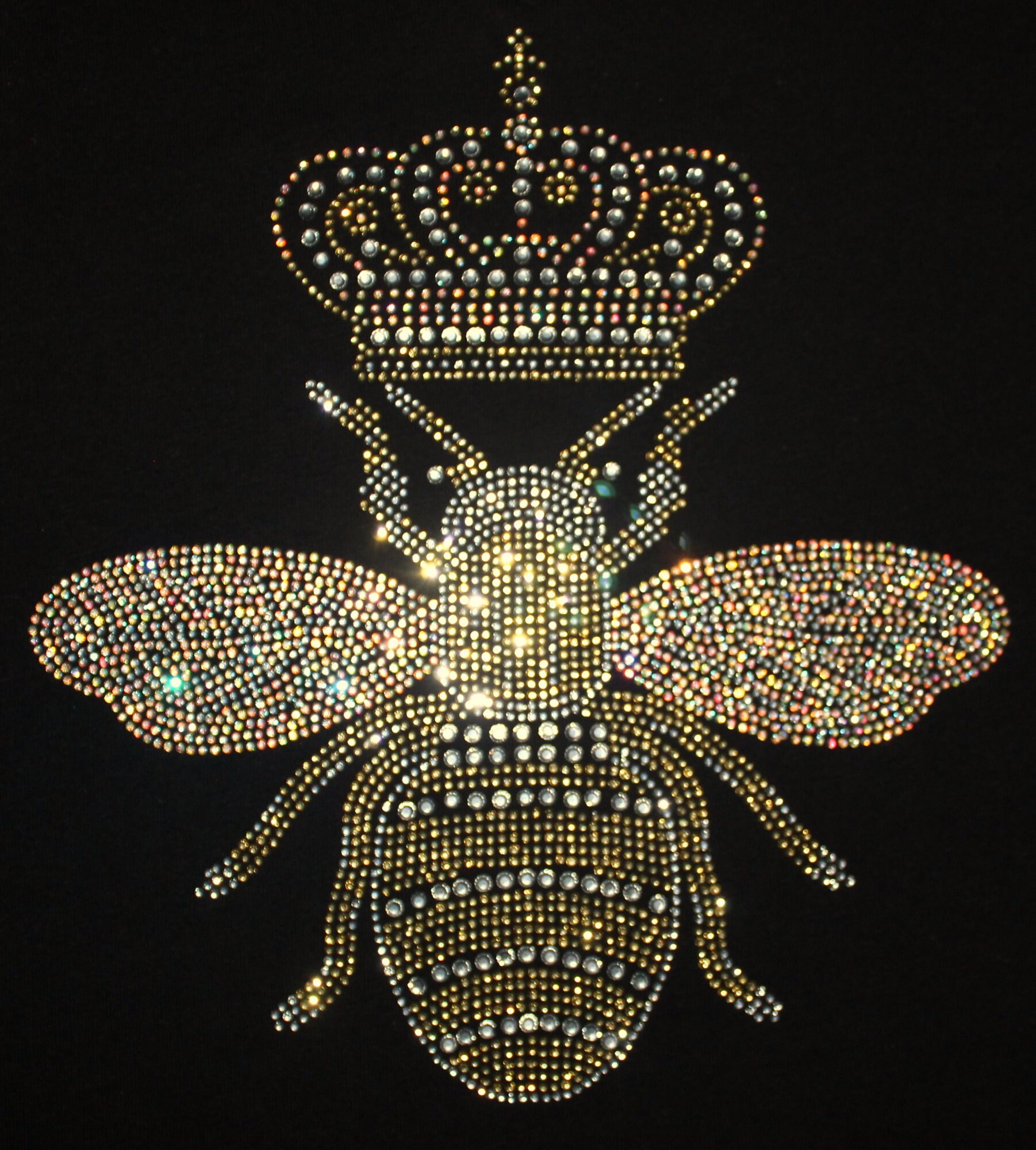 Rhinestone Queen Bee Ladies V-NECK Shirt Gold Crown Crystals - Etsy