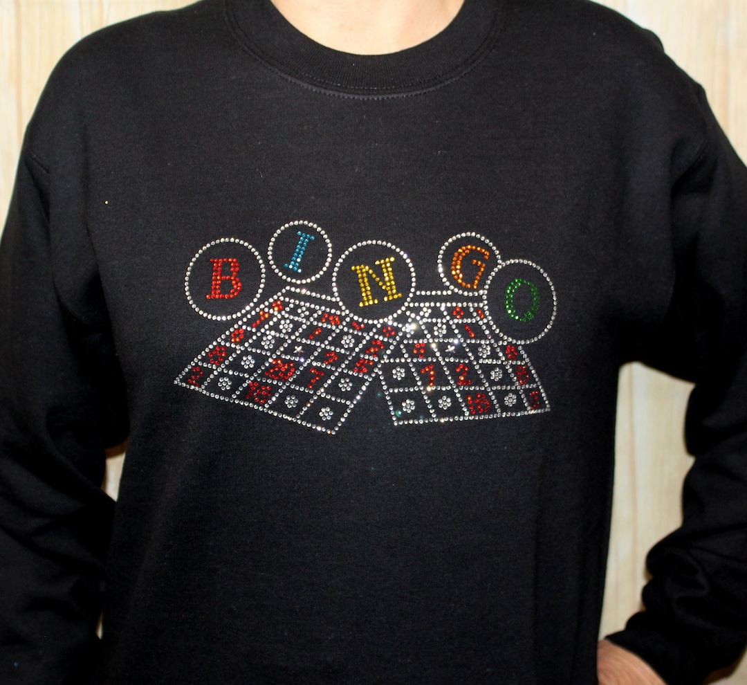 Rhinestone Bingo Gaming Bling Size SMALL LAST ONES Unisex Gildan ...