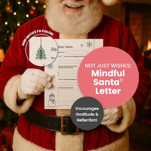 Mindful Christmas Wishlist Printable – Letter to Santa, Gratitude & Coloring Fun