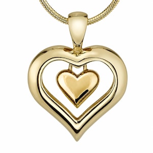 18K Gold Finish Heart Cremation Urn Pendant Necklace – Memorial Jewelry Keepsake with 20" Chain for Women - Eternity Heart ™