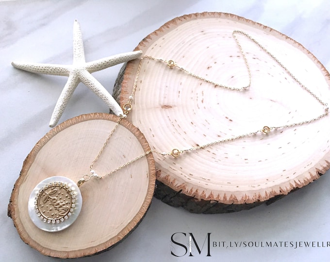 Faith over Fear Faith Necklace. Button necklace Christian jewelry. Meaningful necklace or anxiety necklace jewelry gift. Christian gifts
