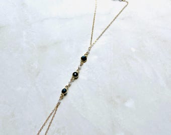 Black Onyx Gold Bracelet: Dainty Magnetic Clasp Bracelet