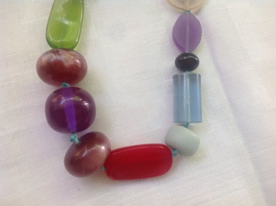 Chunky Summer Beaded Necklace Quality Resin - image 5