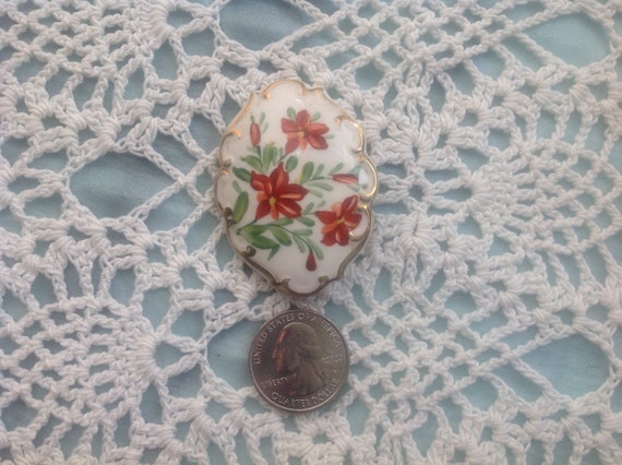 Vintage Porcelain Handpainted Brooch Bavaria Schu… - image 6