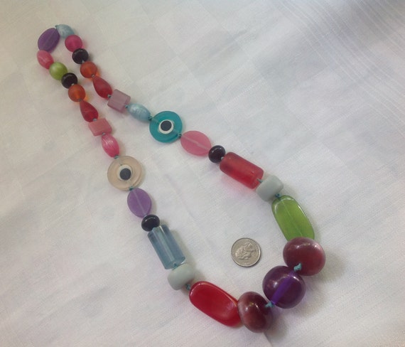 Chunky Summer Beaded Necklace Quality Resin - image 4
