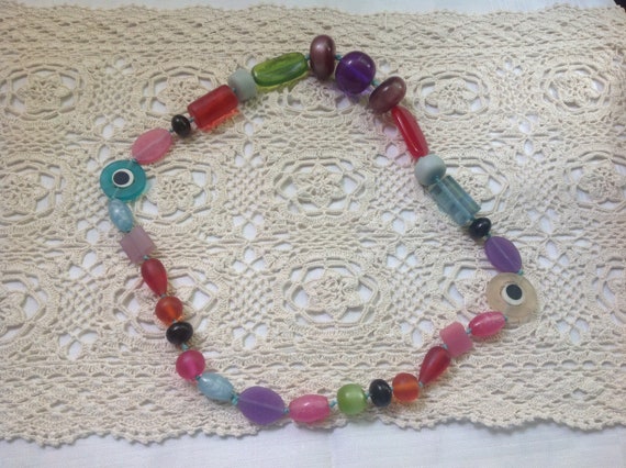Chunky Summer Beaded Necklace Quality Resin - image 6