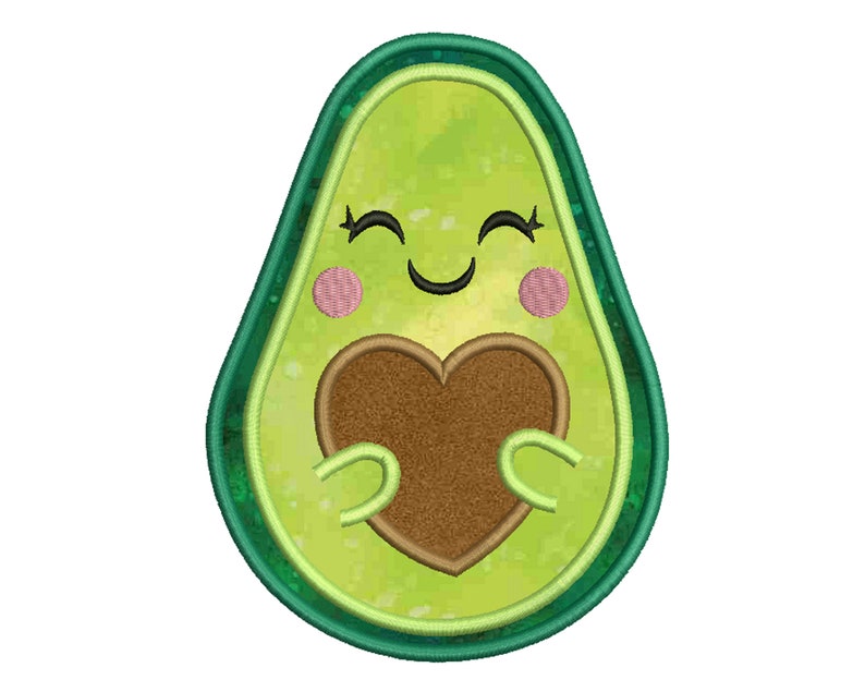 Avocado Machine Applique Embroidery Etsy