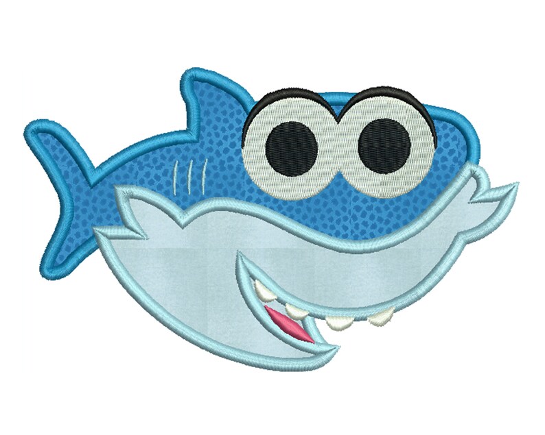 Baby Shark Machine Applique Embroidery | Etsy