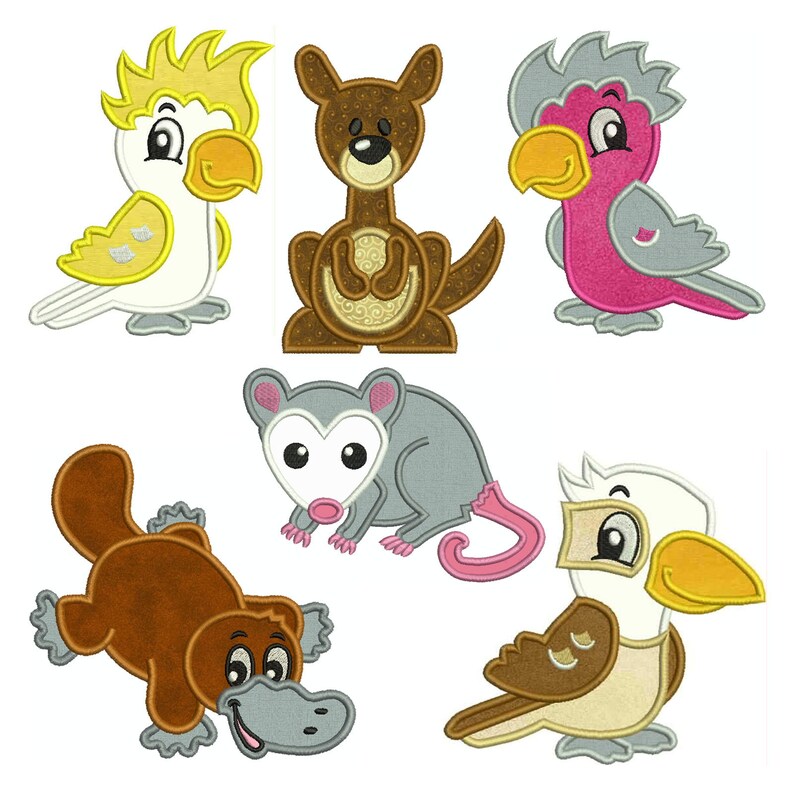 Australian Animals Machine Applique Embroidery Etsy Australia