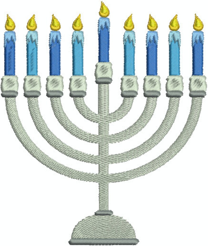 Hanukkah Machine Filled Embroidery Etsy Hanukkah menora chanukah