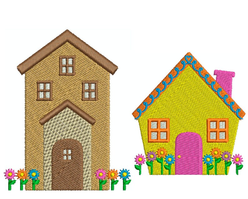 House Home Machine Filled Embroidery Etsy