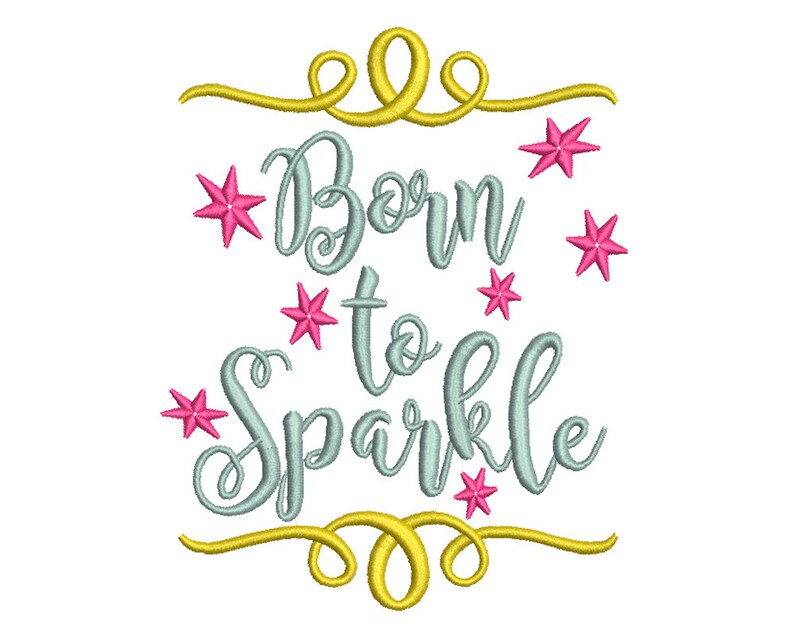 Born to sparkle princess machine filled embroidery saying  etsy Born to sparkle princess machine filled embroidery saying  etsy