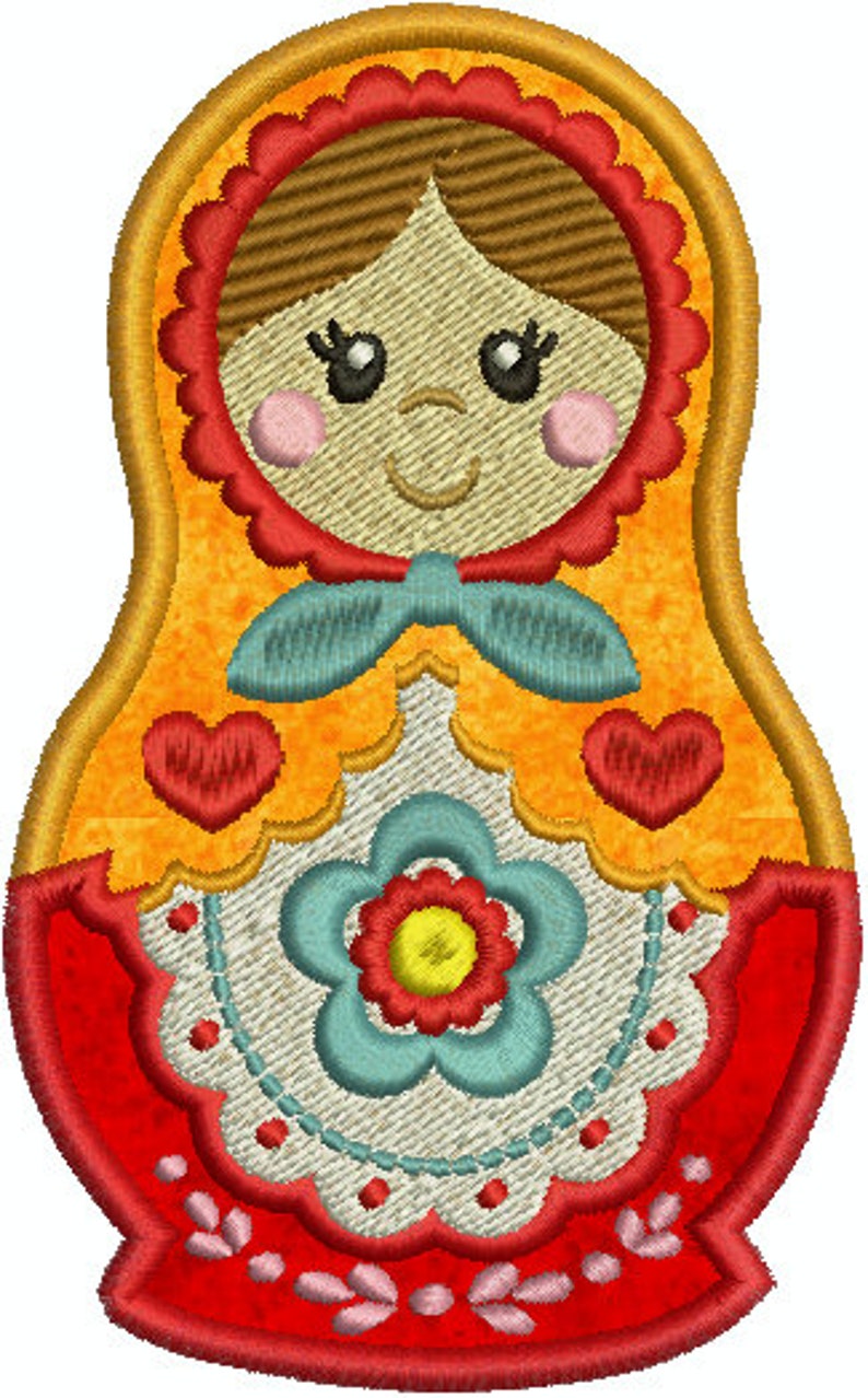 Russian dolls princess machine applique embroidery  etsy