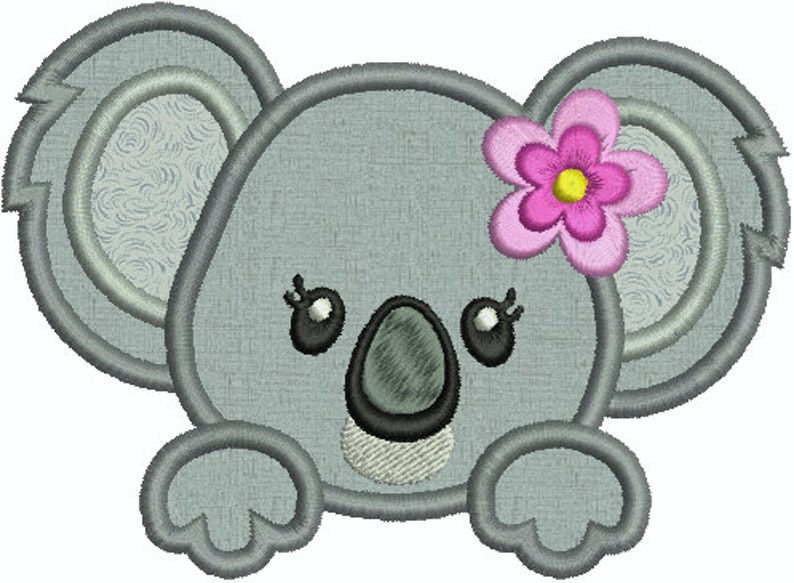 Australian Koala Machine Applique Embroidery Animal Etsy