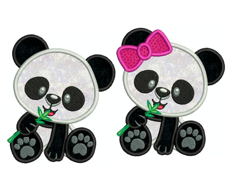 Panda 1 machine applique embroidery animal  etsy Panda 1 machine applique embroidery animal  etsy