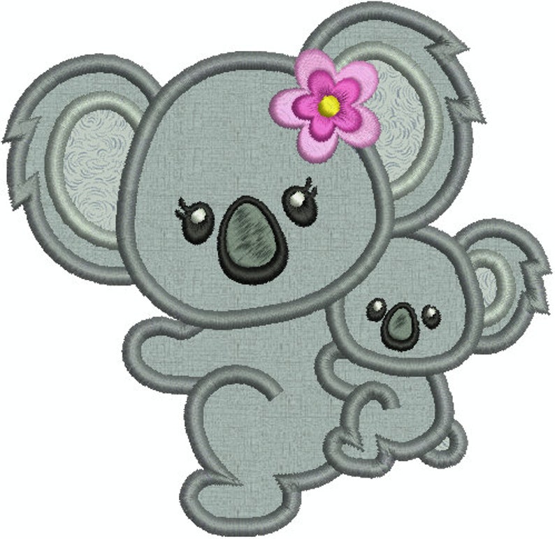 Australian Koala Machine Applique Embroidery Animal Etsy
