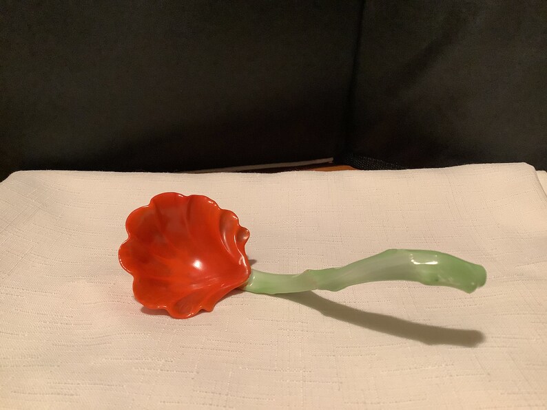 Red poppy Matching Ladle Spoon Porcelain Ceramic Made in Germany Shell Petals