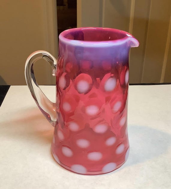 ヴィンテージ フェントン コイン ドット ピッチャー クランベリー
