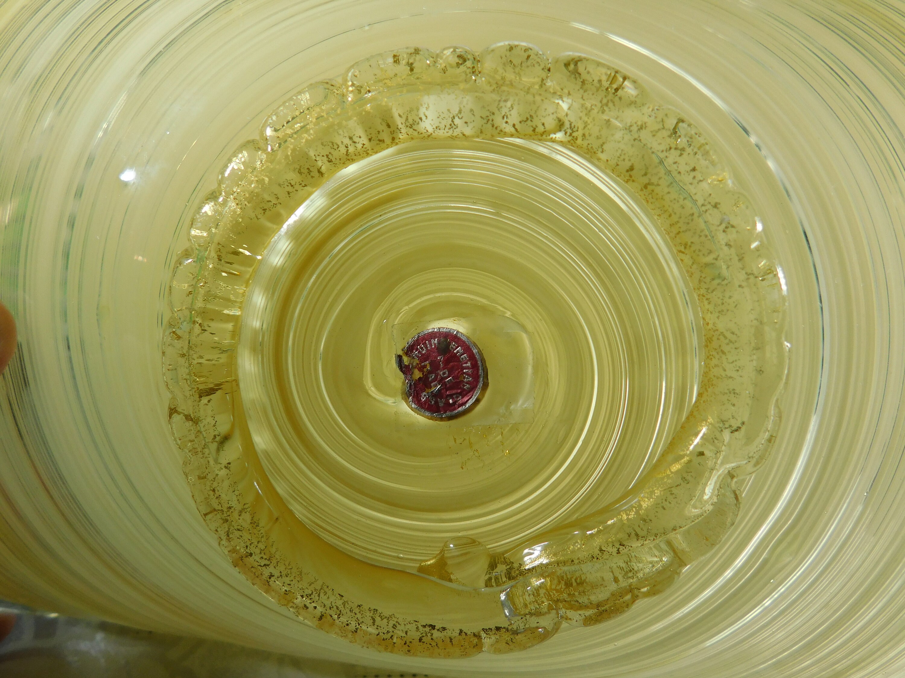 Venetian Glass Basket Fine Circular Gold Threading With Handle ...