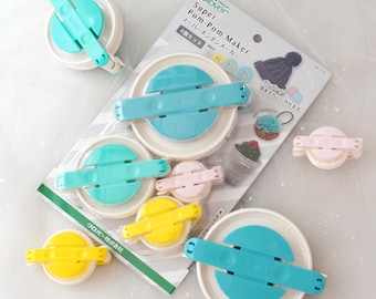 Kit para hacer pompones Clover - Varios tamaños - Máquina para hacer pompones - Juego de pompones - Diámetros de 25 mm, 35 mm, 45 mm, 65 mm, 85 mm y 115 mm
