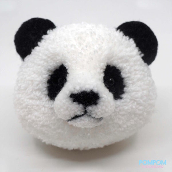 Pompom Panda - Accesorio Pompom - Llavero Pompom - Broche Pompom - Regalo para los amantes de las mascotas