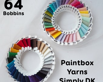 Yarn Bobbins - Full Set of 64 Paintbox Yarns Simply DK