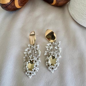 Tatting lace earrings
