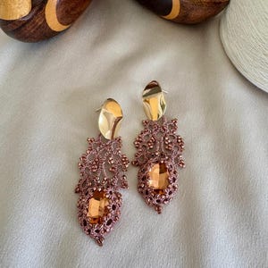 Tatting lace earrings