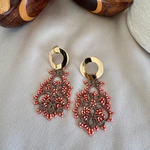 Tatting lace earrings