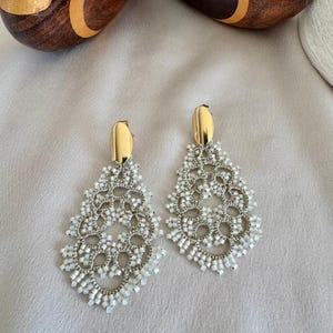 Tatting lace earrings